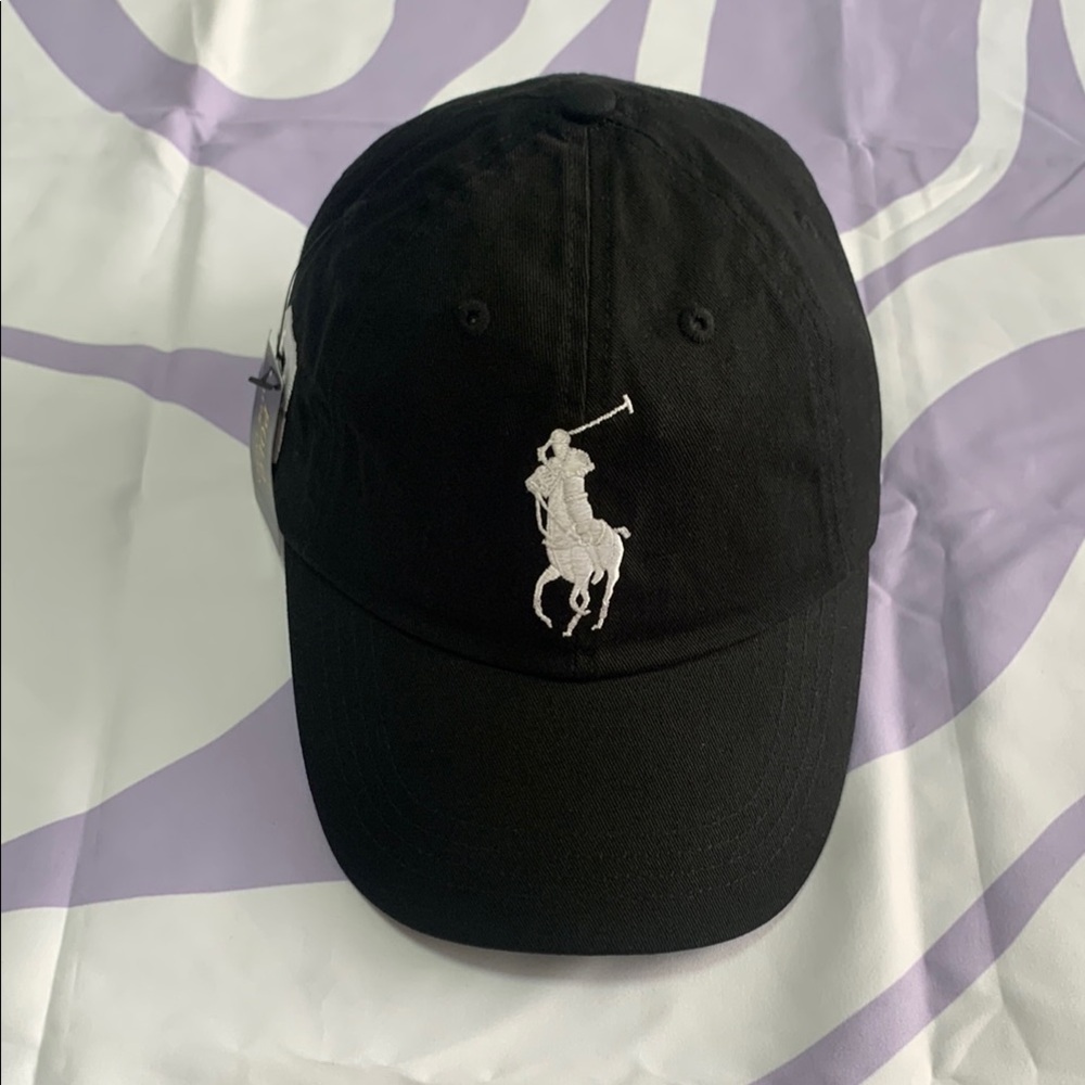 Polo by Ralph Lauren Black Cap with White Logo